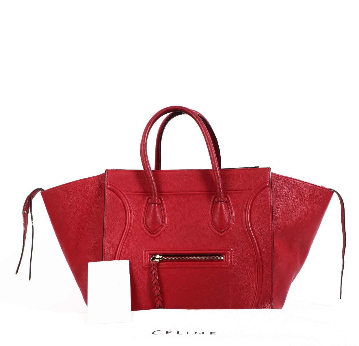Red celine luggage hotsell bag