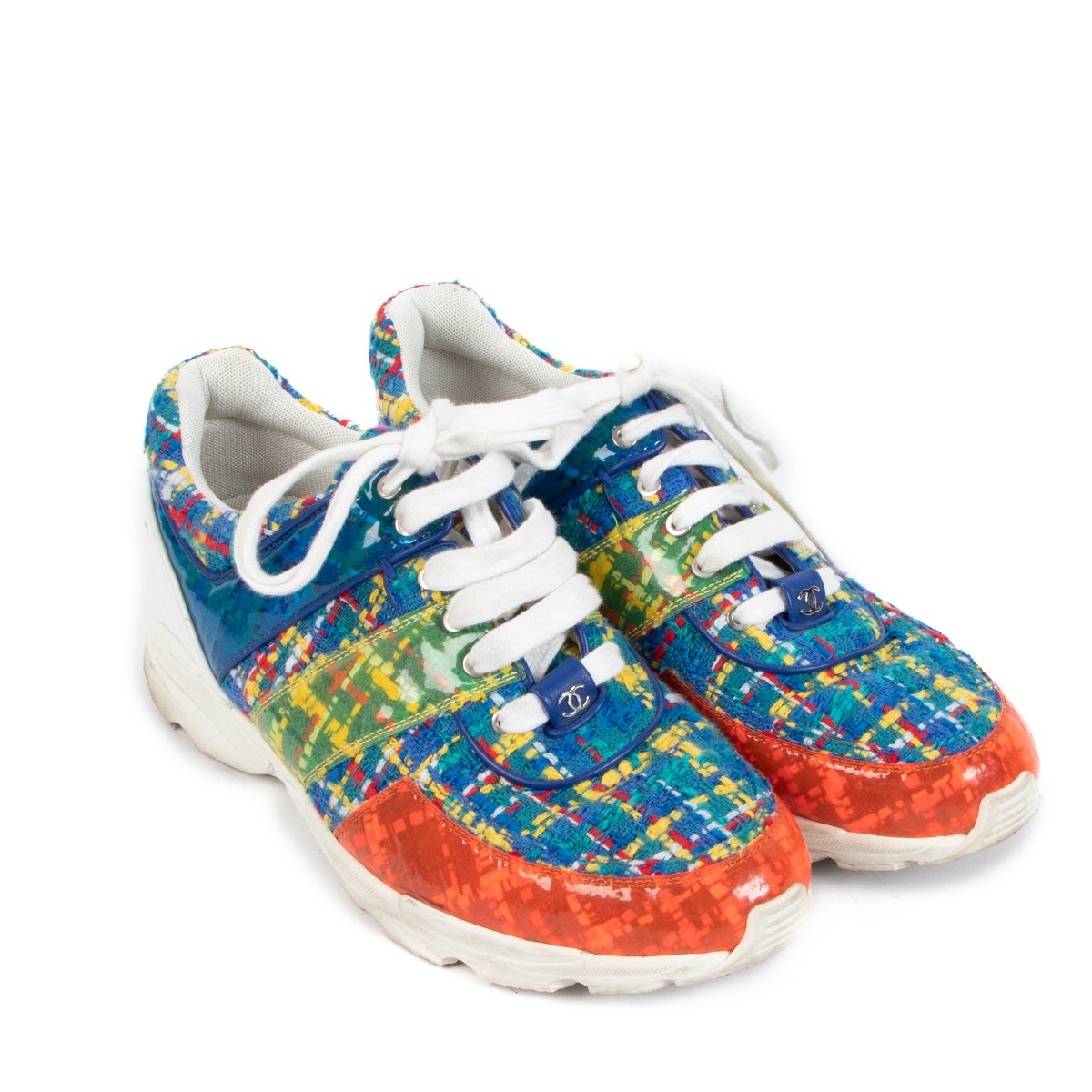 Chanel Multicolor Tweed Sneakers - Size 41 ○ Labellov