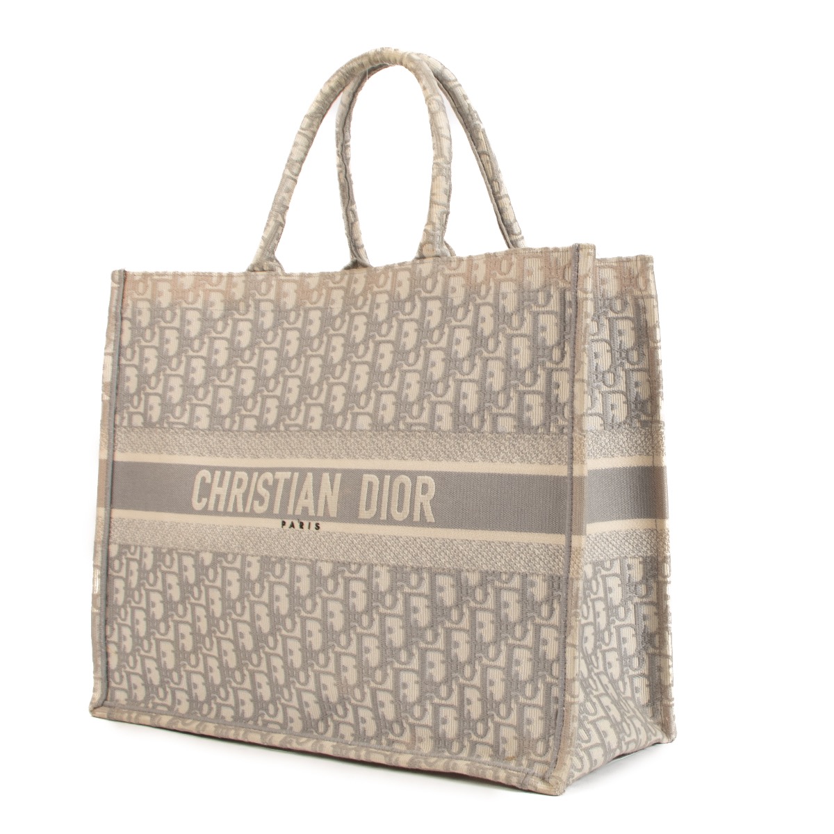 Christian Dior Light Grey Oblique Large Book Tote ○ Labellov