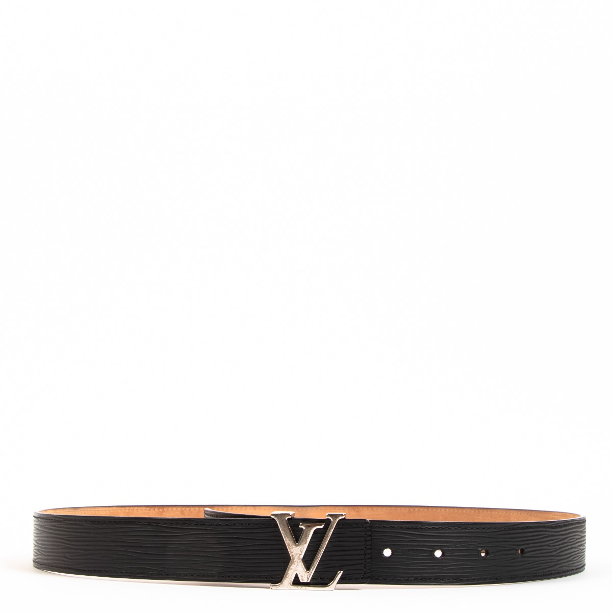 Louis Vuitton Black Epi LV Initiales Belt - Size 90