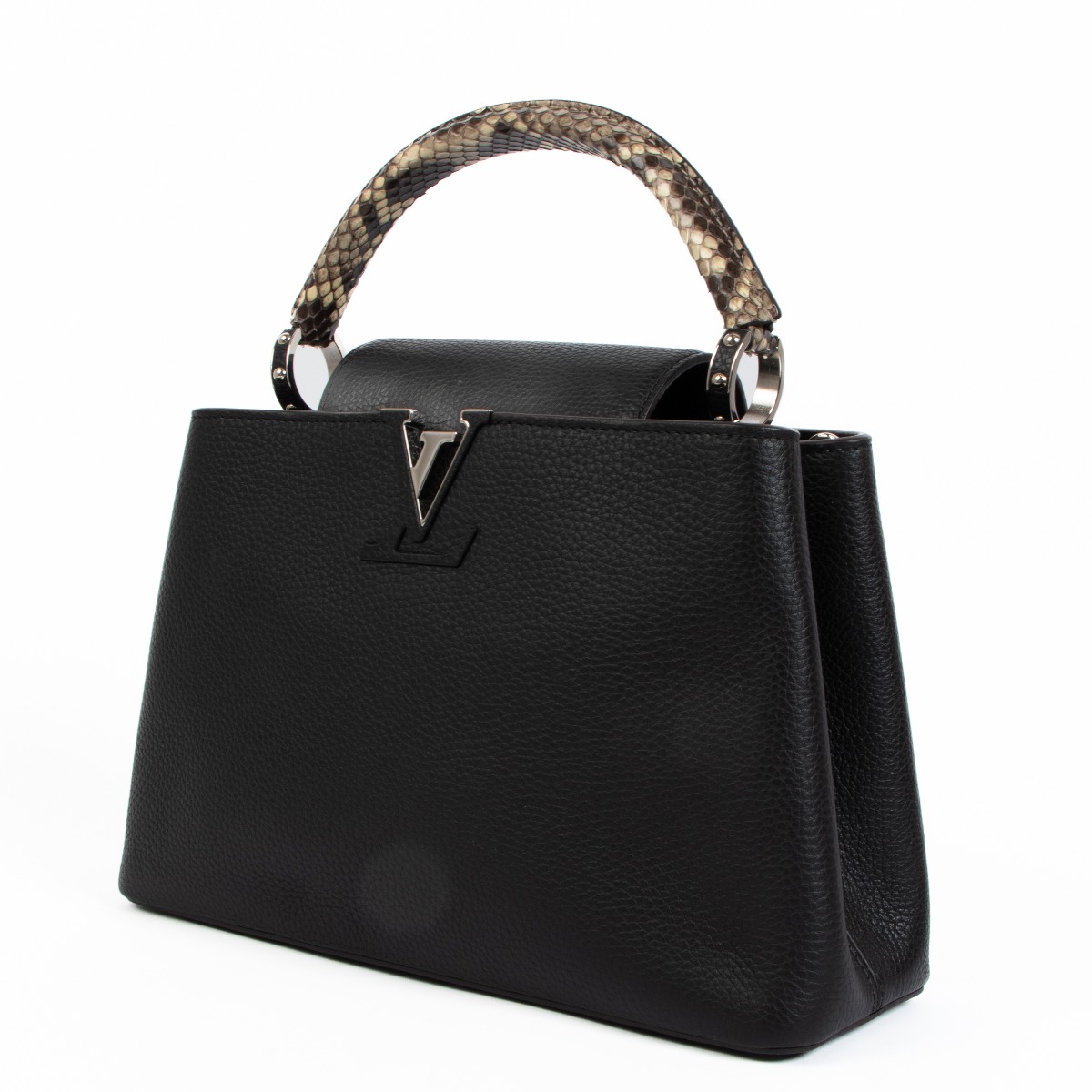 louis black purse leather