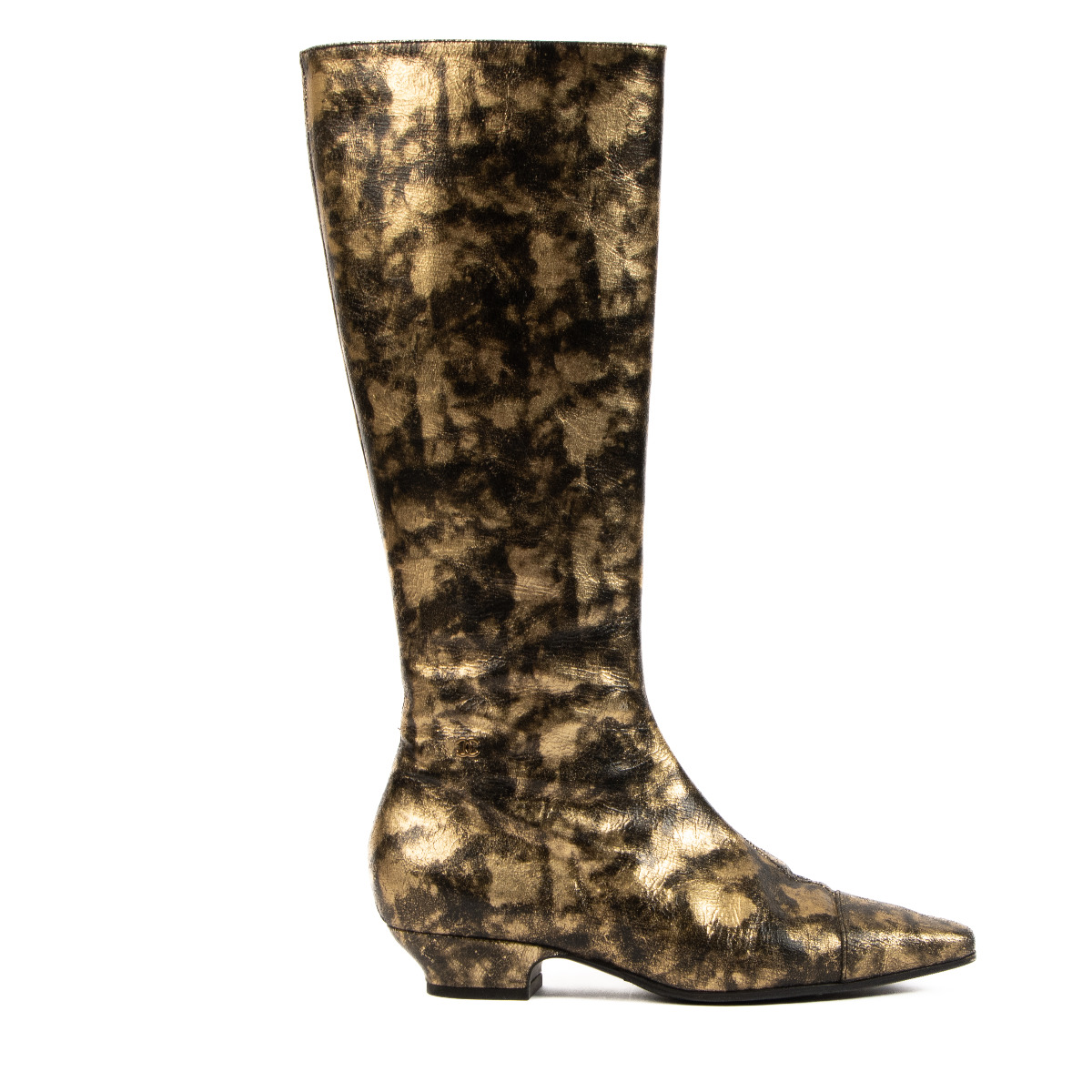 Chanel on sale gold boots