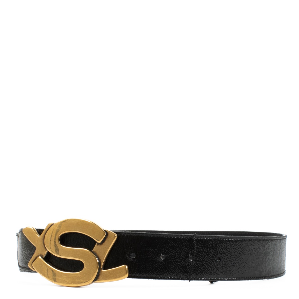 在庫一掃セール売れ筋ランキング Laurent Saint Vintage size - Belt Buckle YSL Leather Black 小物