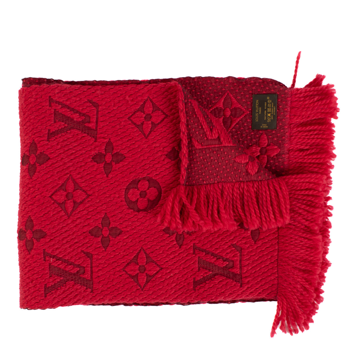 Louis Vuitton Red Logomania Scarf ○ Labellov ○ Buy and Sell