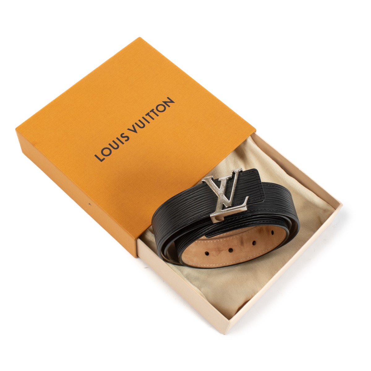 Louis Vuitton Black Epi Leather Belt - Size 90 ○ Labellov