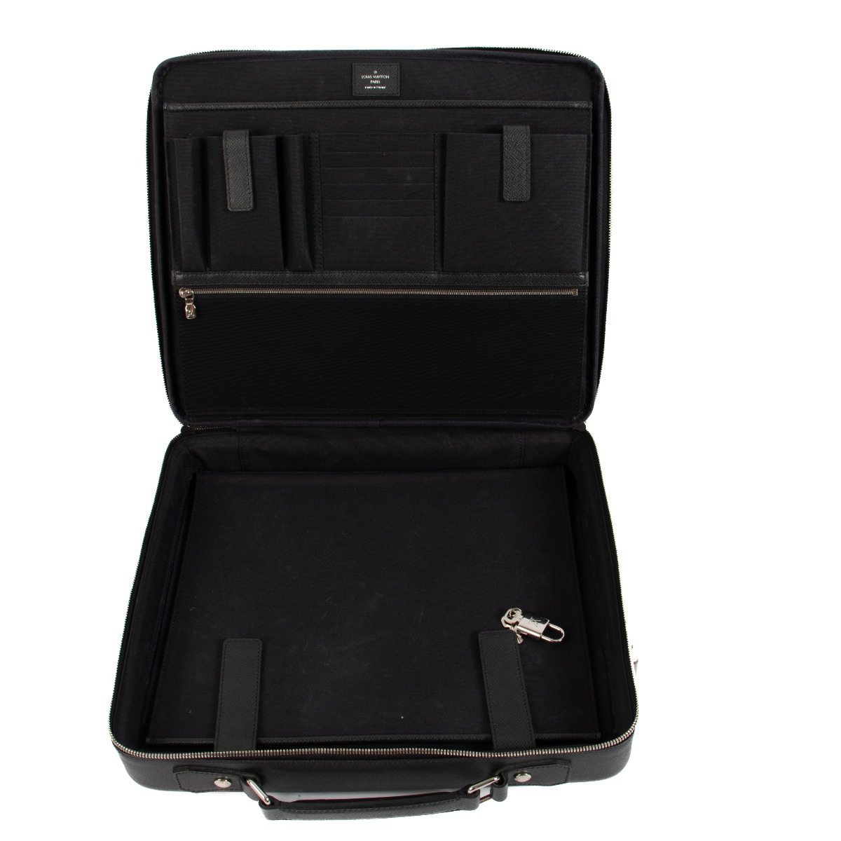 Louis Vuitton Black Taiga Leather Odessa Briefcase ○ Labellov