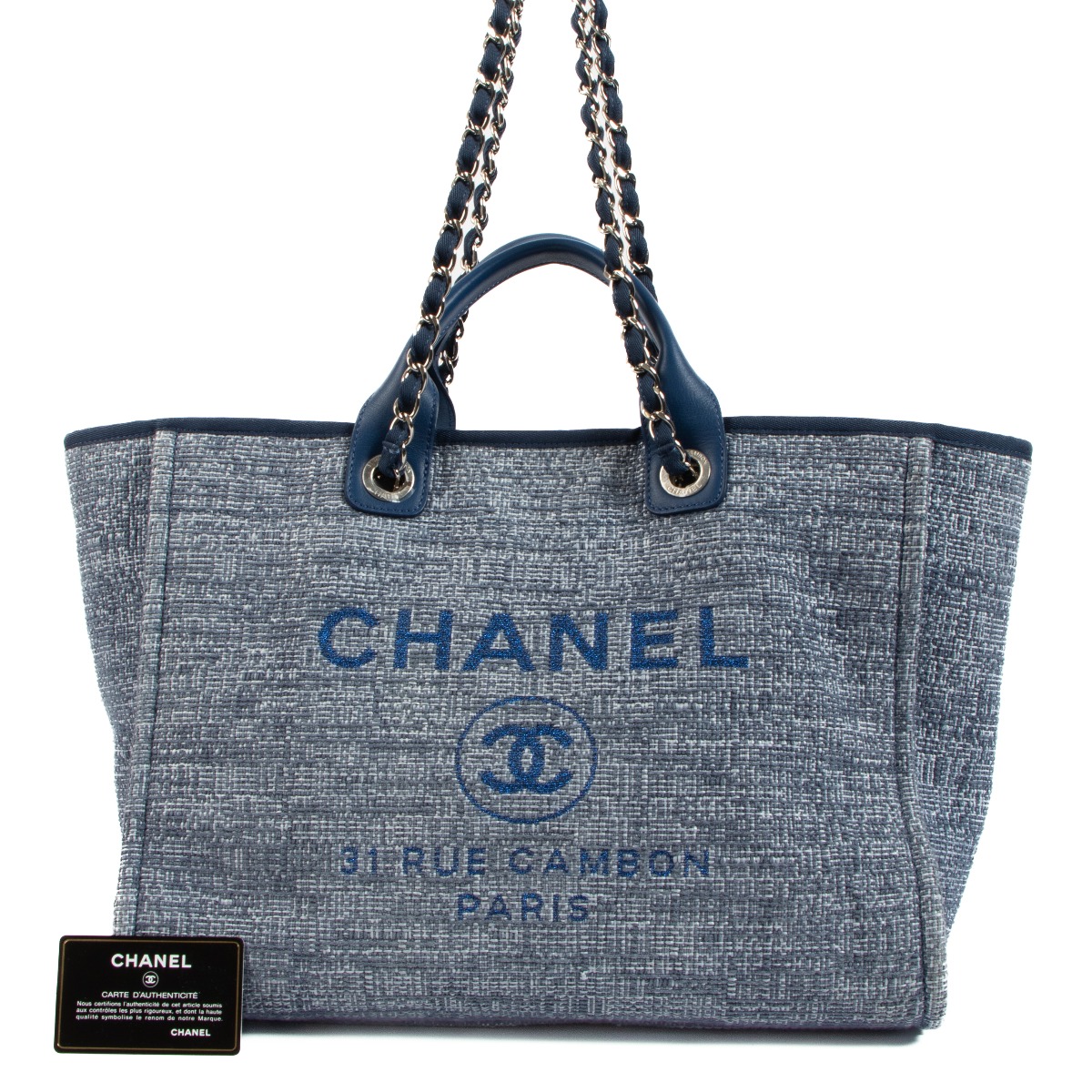 Chanel - Authenticated Deauville Handbag - Cloth Blue for Women, Never Worn
