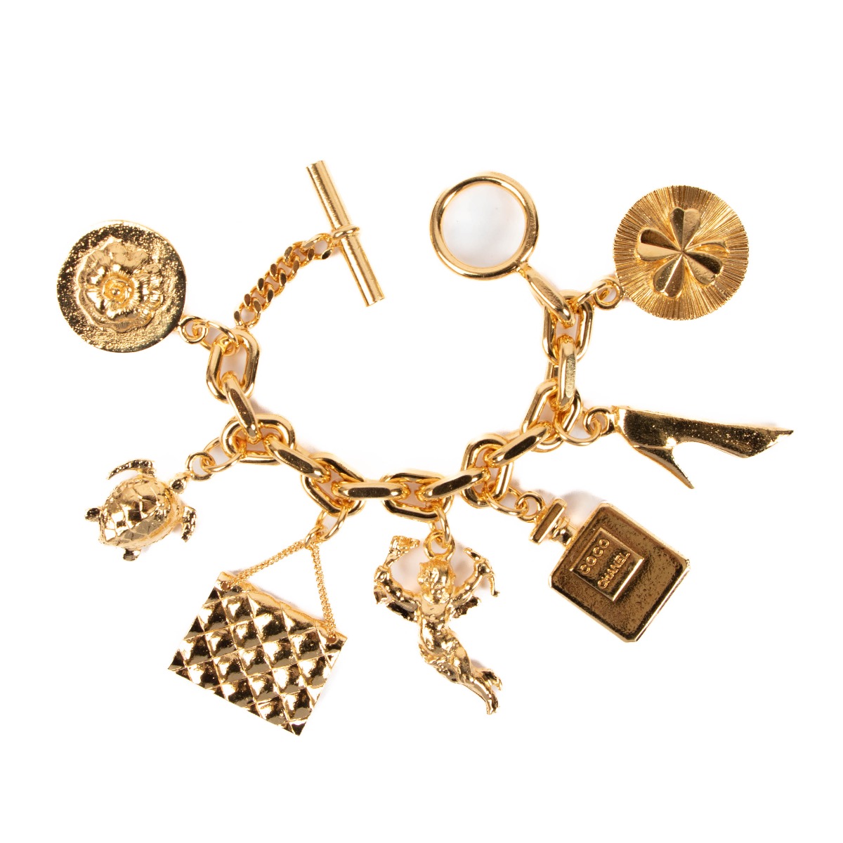 Vintage chanel charm on sale bracelet