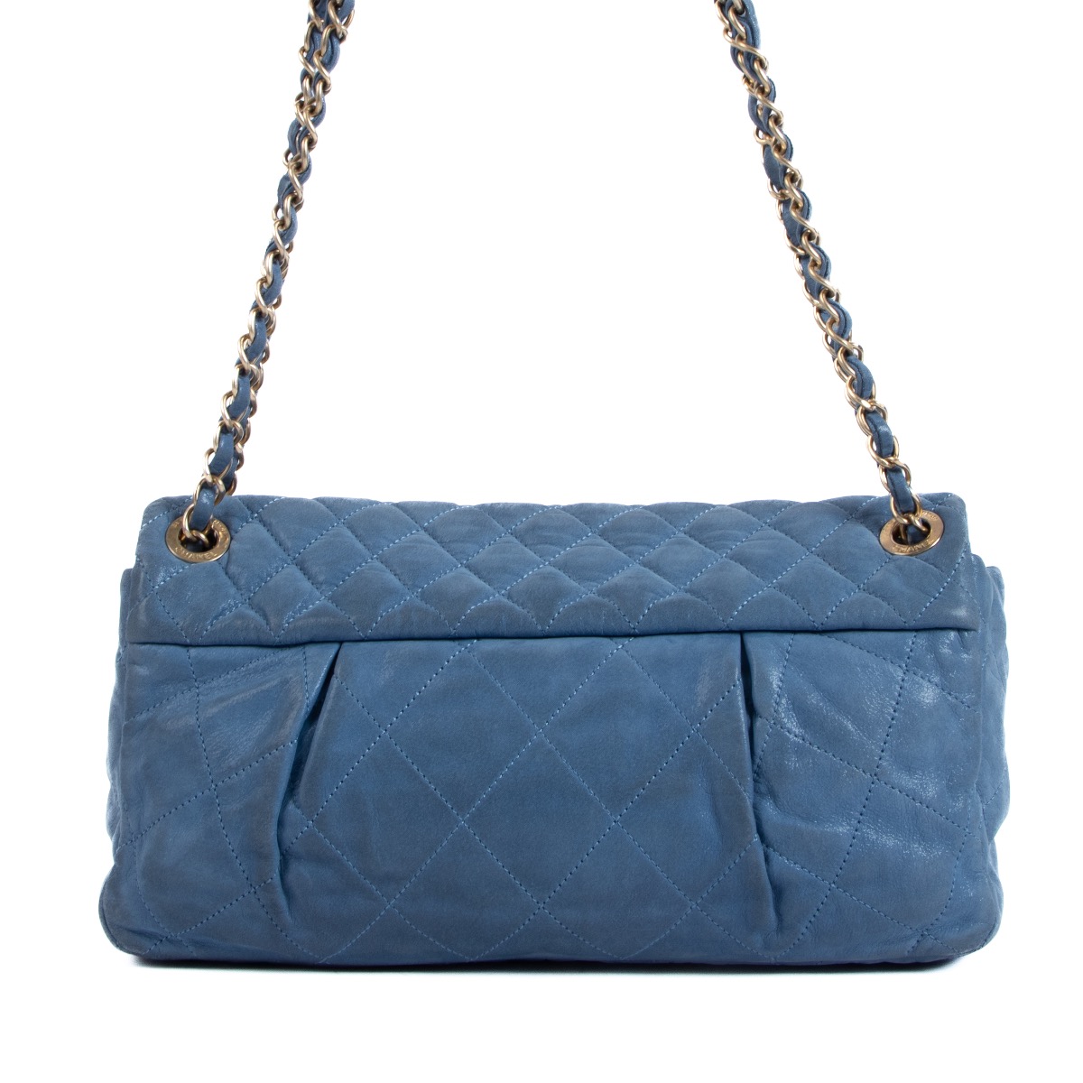 Chanel Blue Iridescent Calfskin Medium Classic Flap Bag