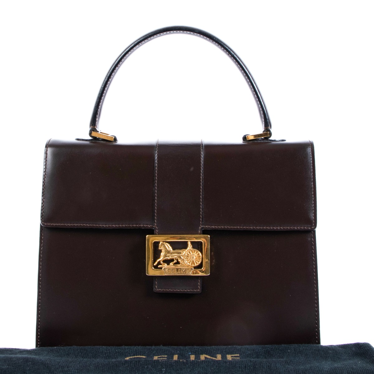 【関税・送料込み】CELINE TOP HANDLE BAGS Celine Leather Top Handle Bag - Orange Handle Bags, Handbags