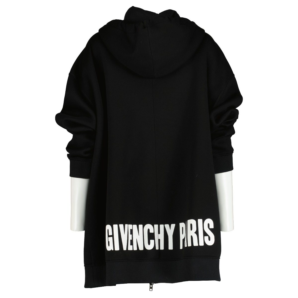 Givenchy Black Neoprene Logo Oversized Zip-Up Hoodie Givenchy Black Neoprene Logo Oversized Zip-Up Hoodie