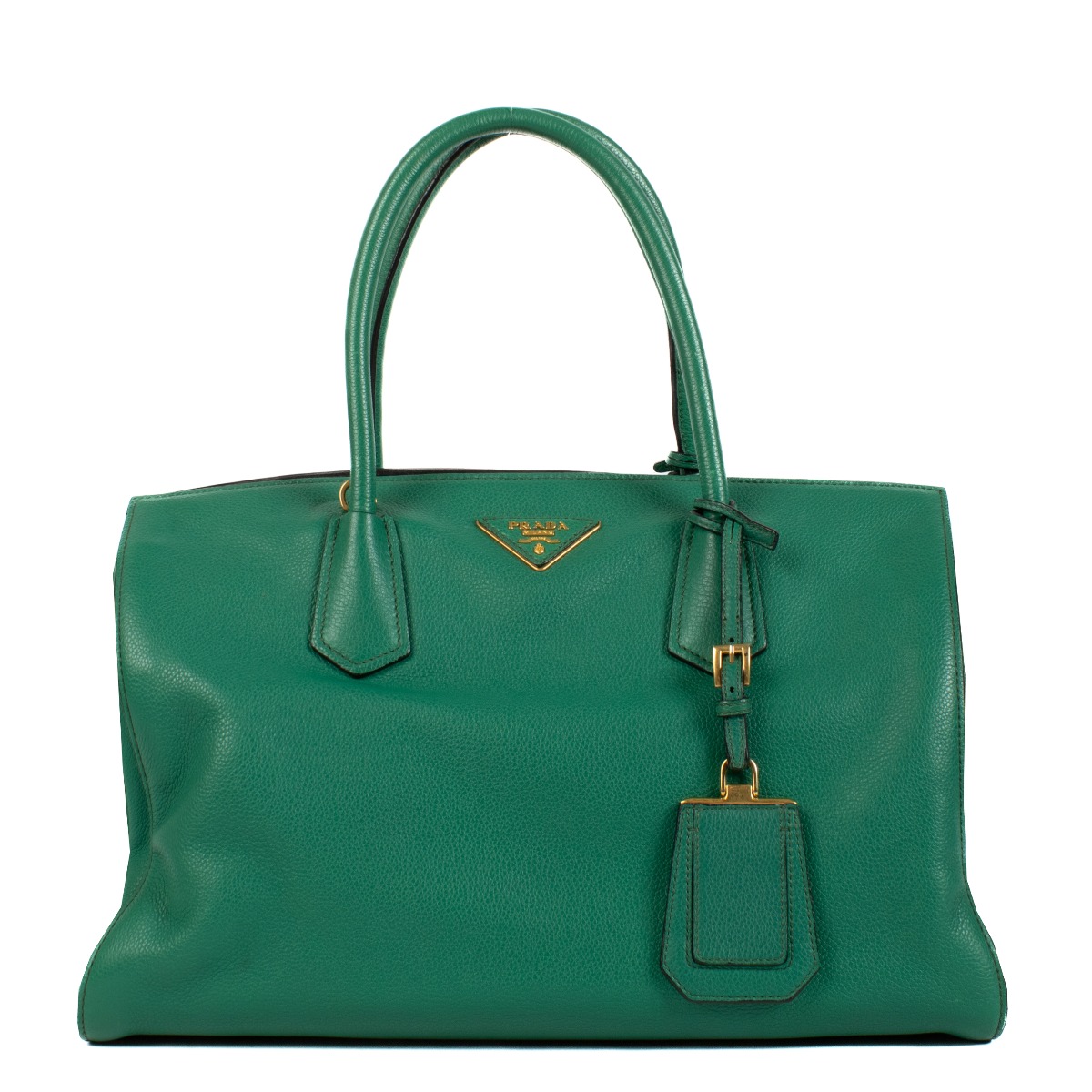 Prada Mango Green Vitello Grain Tote Bag Labellov Buy and Sell