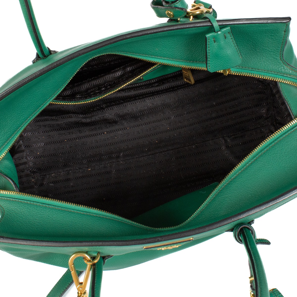 Prada Mango Green Vitello Grain Tote Bag ○ Labellov ○ Buy and