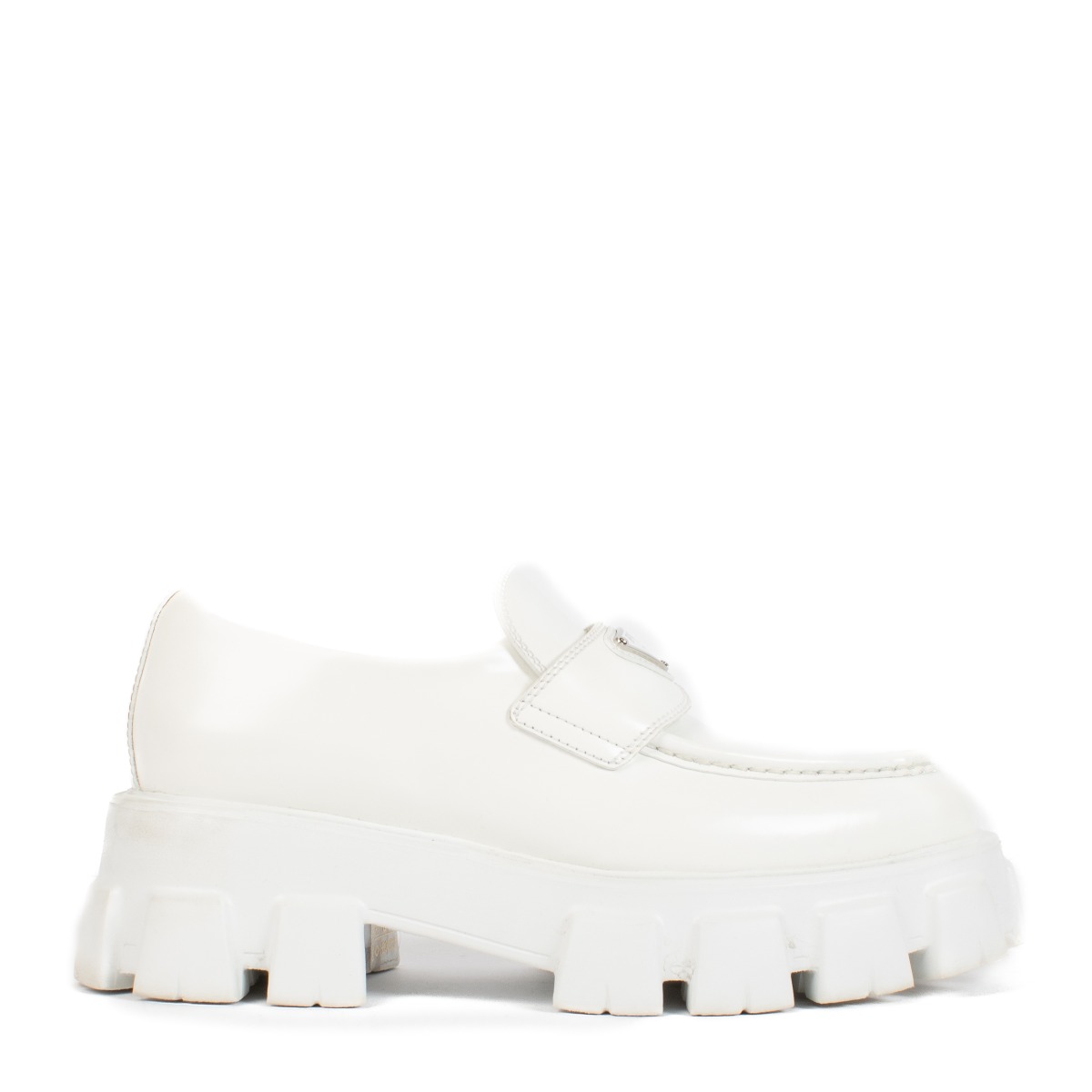 White prada loafers hot sale