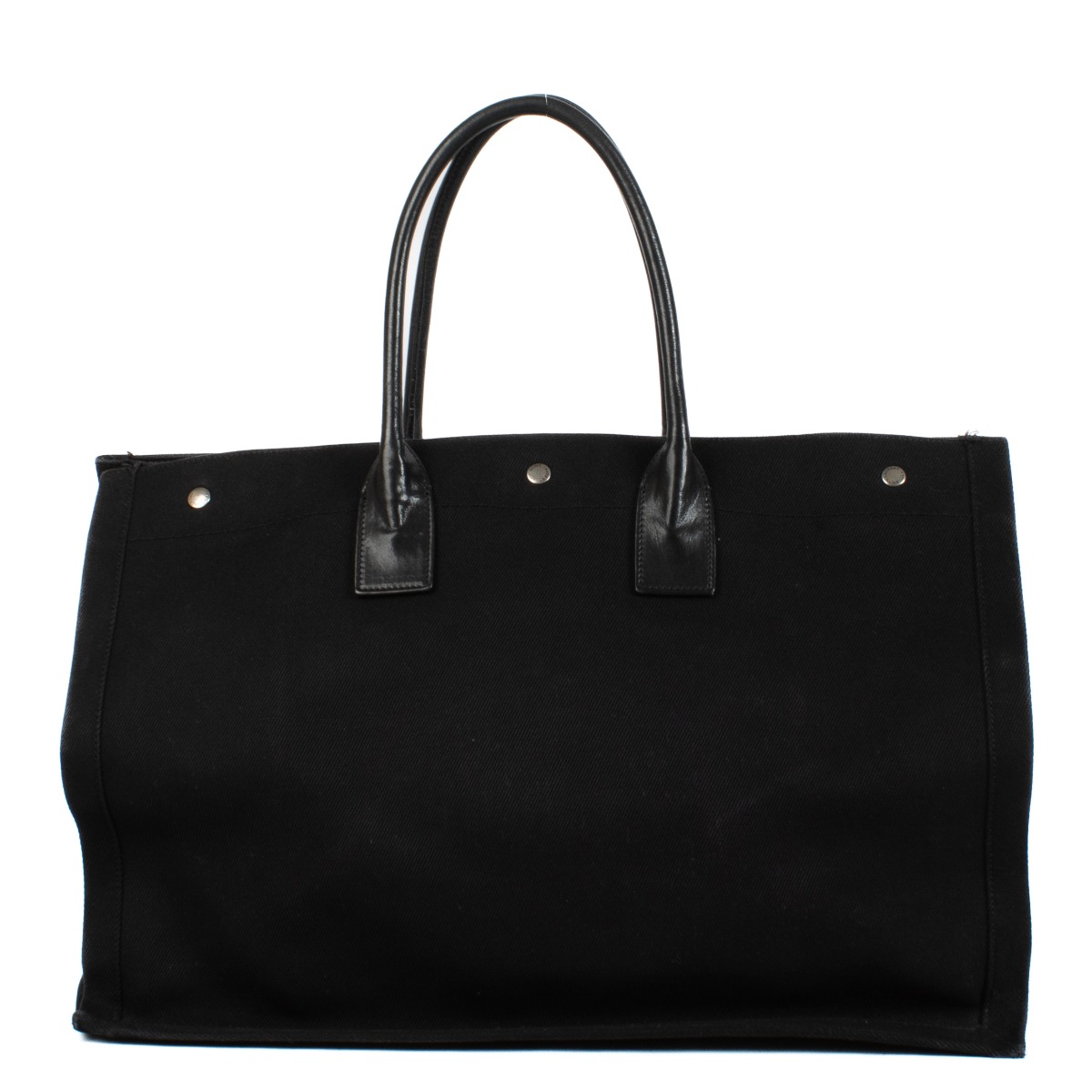 Saint Laurent Black Canvas Rive Gauche Tote Bag ○ Labellov