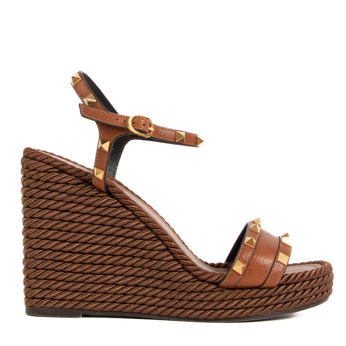 Valentino garavani torchon leather wedge sandals sales