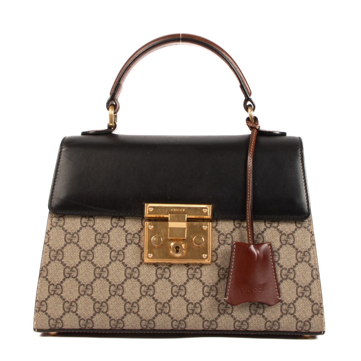 【GUCCI】GG SUPREME PADLOCK HANDBAG Gucci GG Supreme Padlock Small Top Handle Bag ○ Labellov