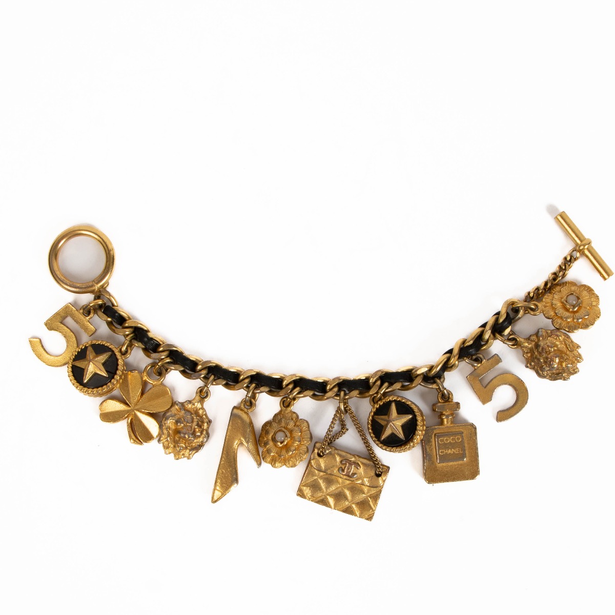 Chanel gold charm on sale bracelet