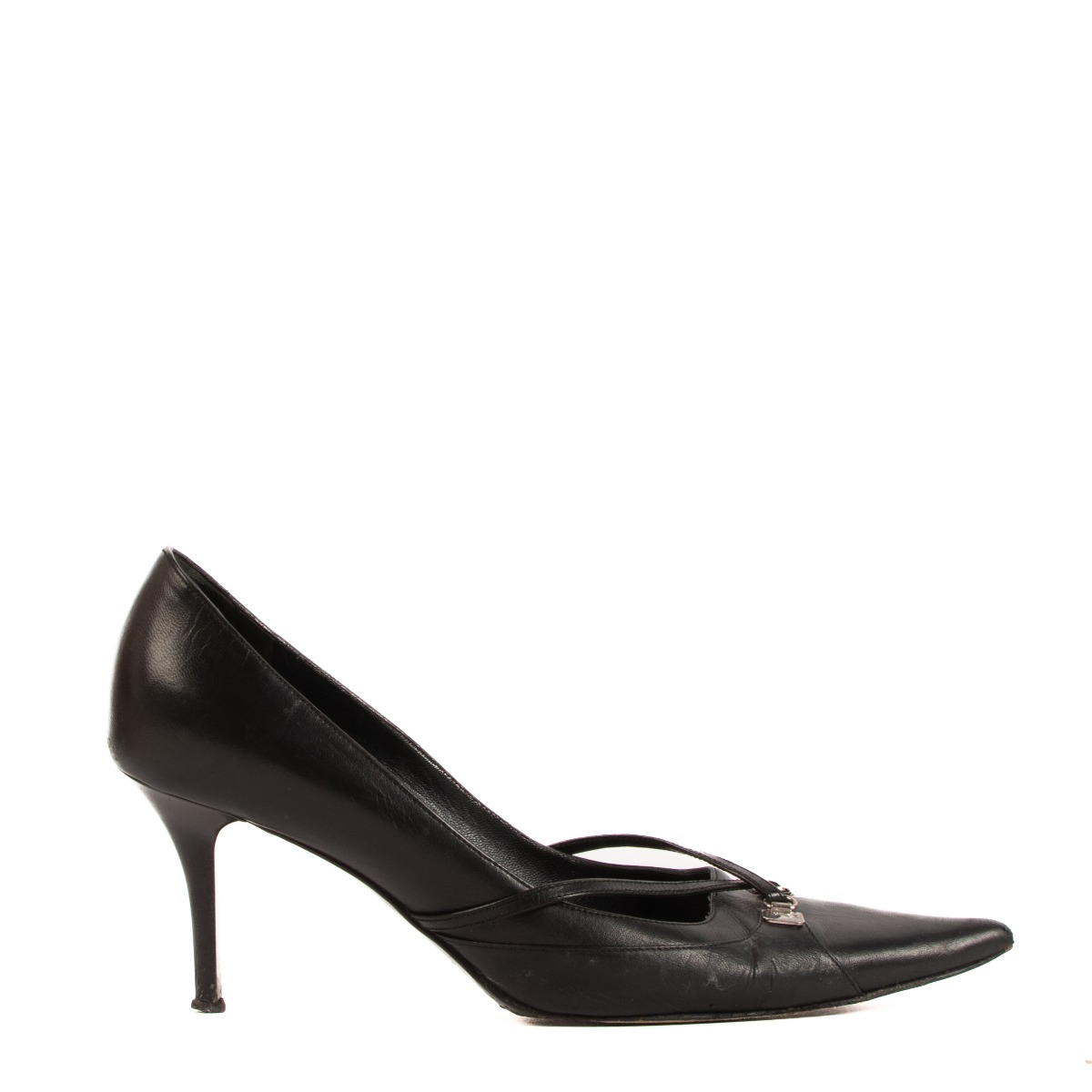Dior vintage pumps in black leather with D charm ref480056  Joli Closet