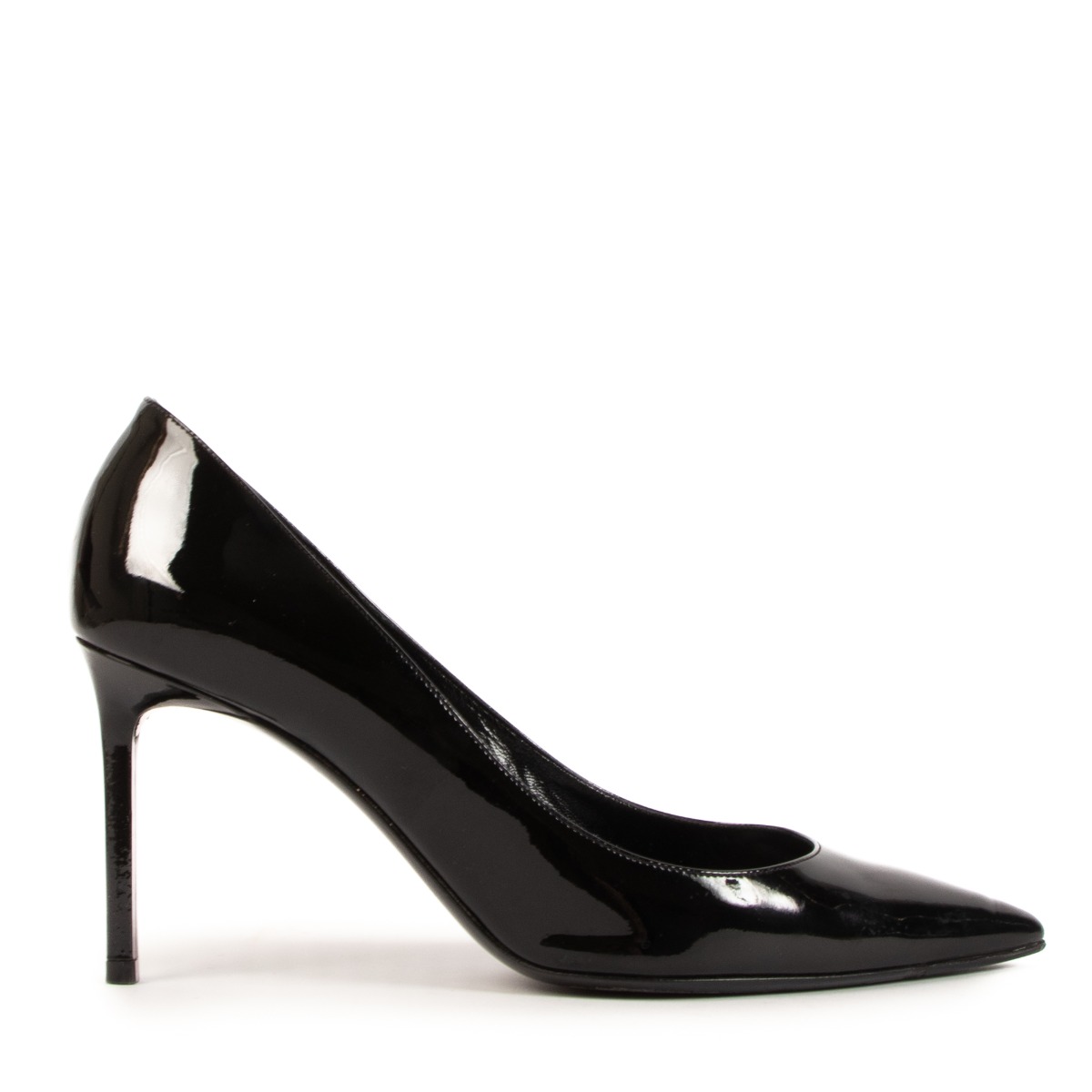 Saint Laurent Anja 85 Black Patent Leather Pumps - Size 38