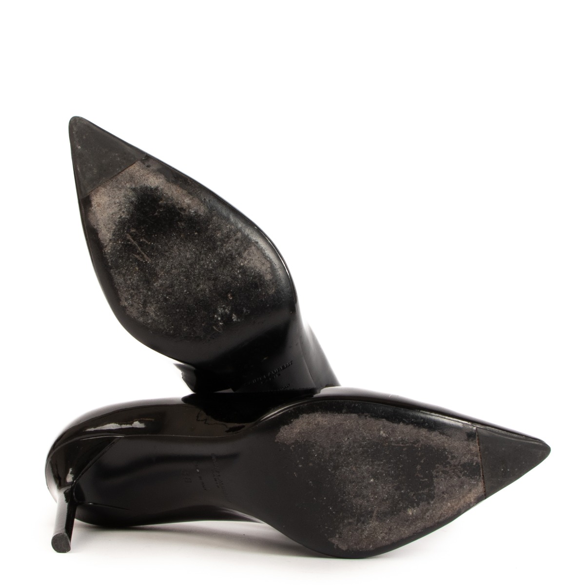 Saint Laurent Anja 85 Black Patent Leather Pumps - Size 38