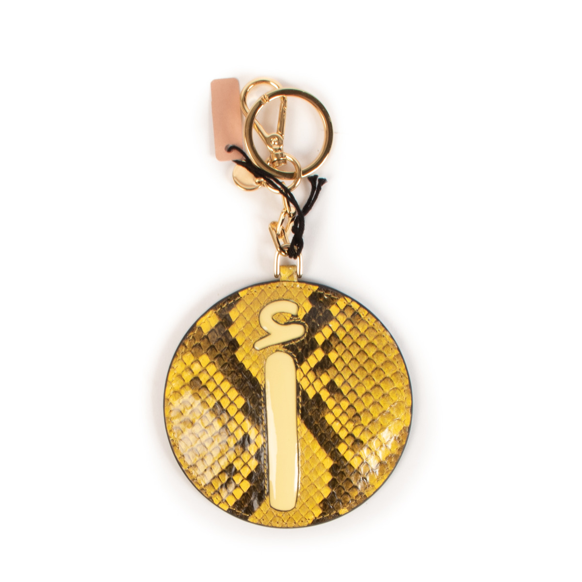 Miu Miu Yellow Snakeskin Mirror Bag Charm ○ Labellov ○ Buy and