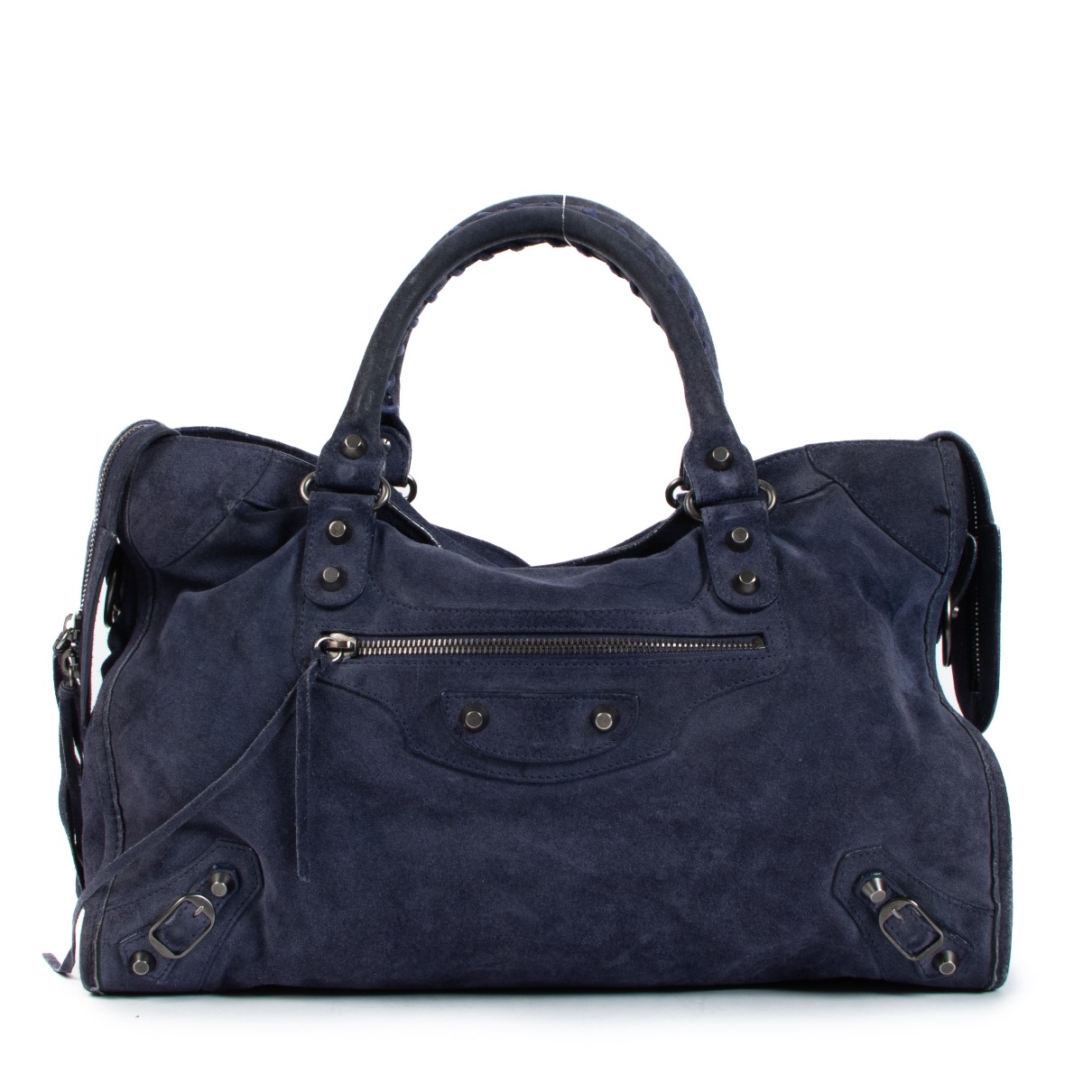 Navy blue suede hotsell balenciaga