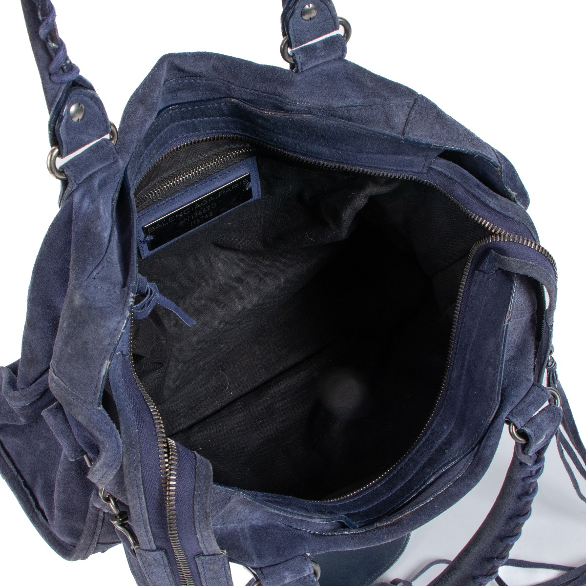 Balenciaga blue shop suede bag