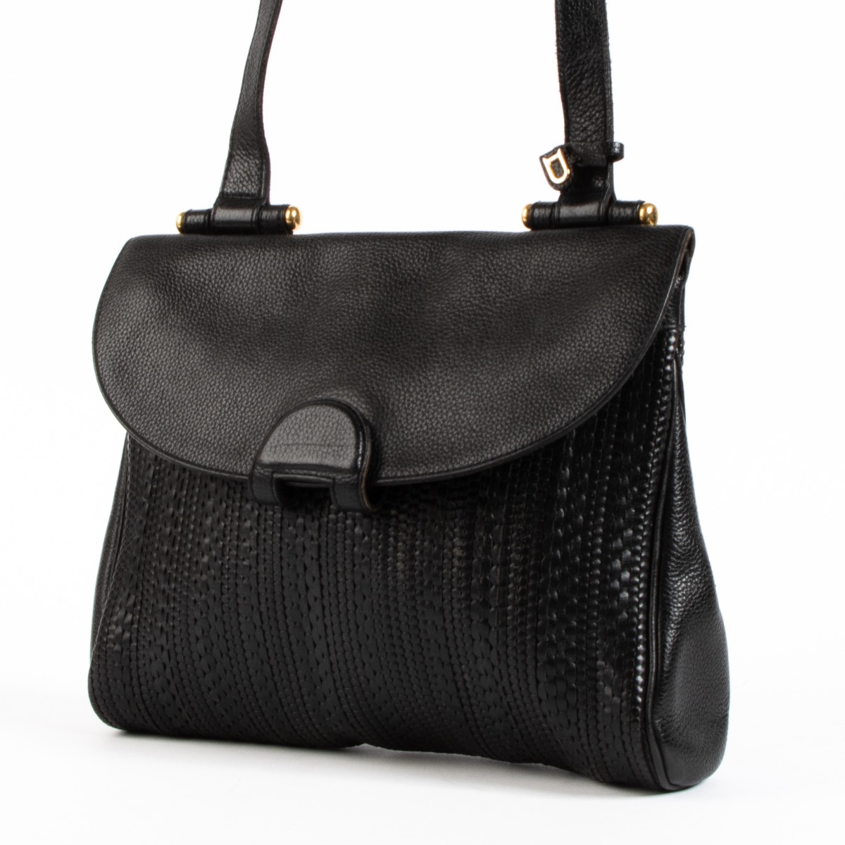 Delvaux Black Toile De Cuir Chablis Crossbody Bag
