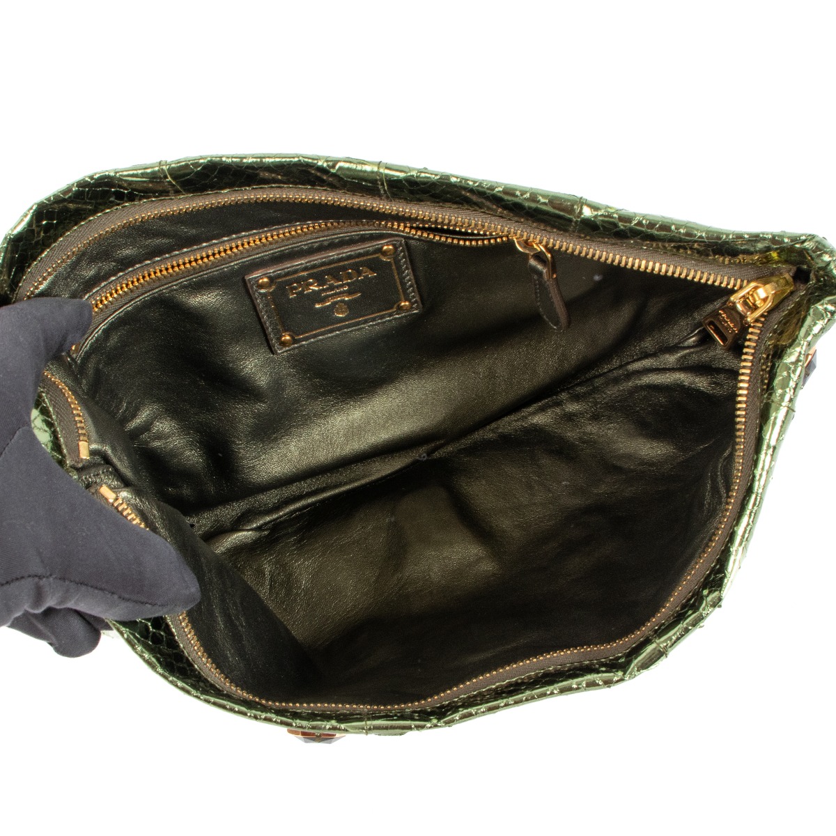クラッチバッグ PRADA  Clutches Women Leather Green/Mango Prada Clutches Women Leather Green/Mango | B-Exit – B-Exit