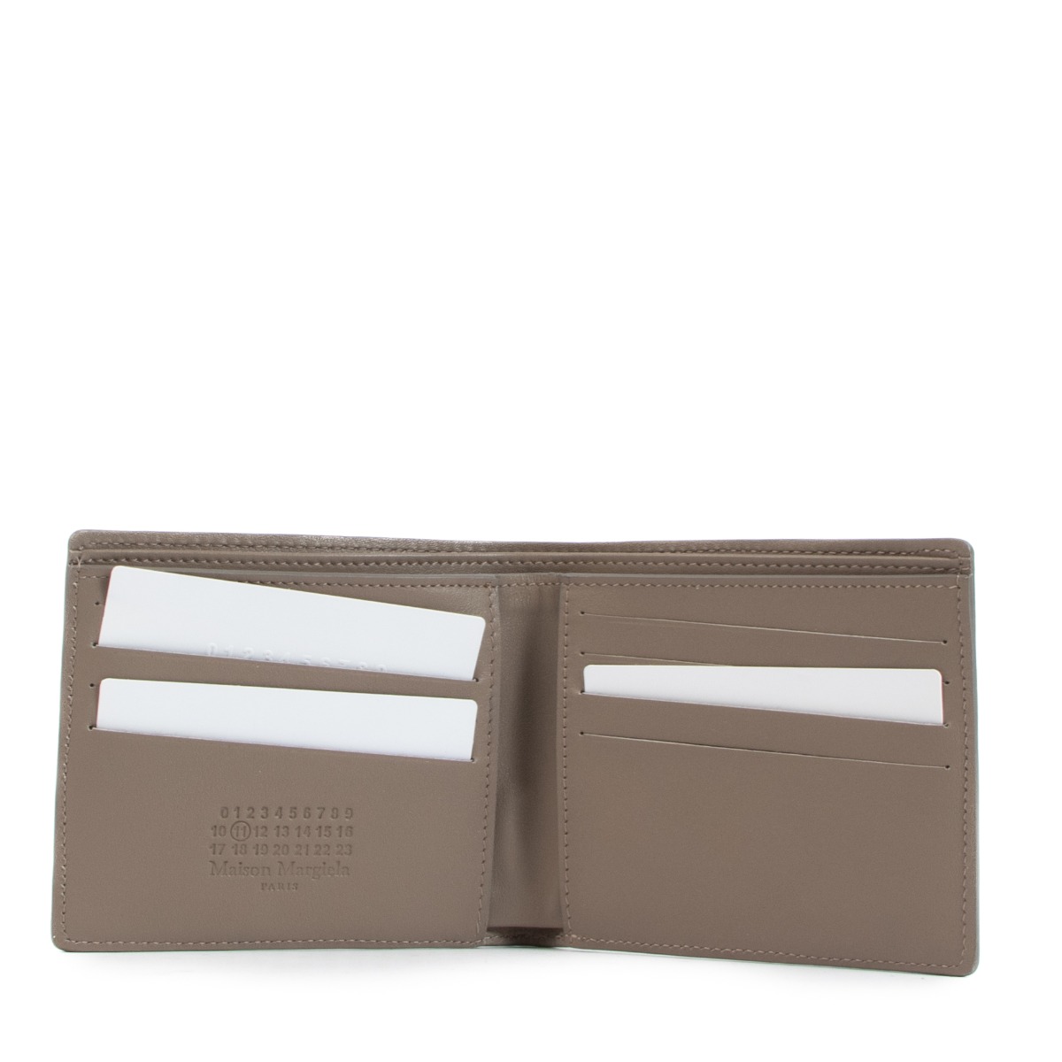 Maison Margiela Taupe Numbers Logo Bi-Fold Wallet