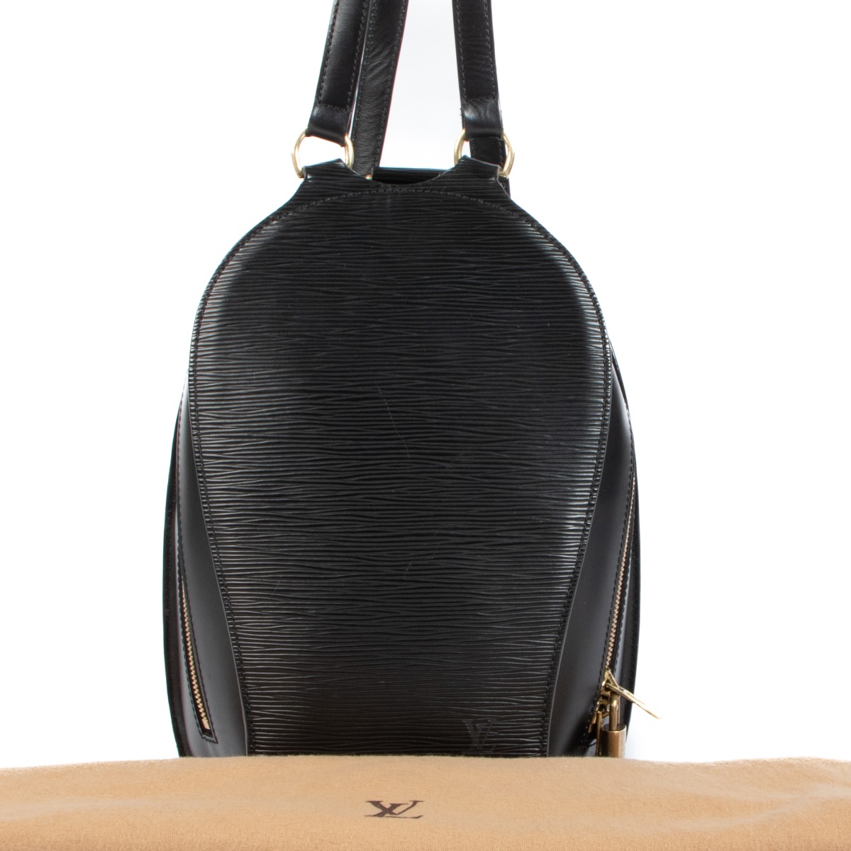 Louis vuitton black leather discount backpack
