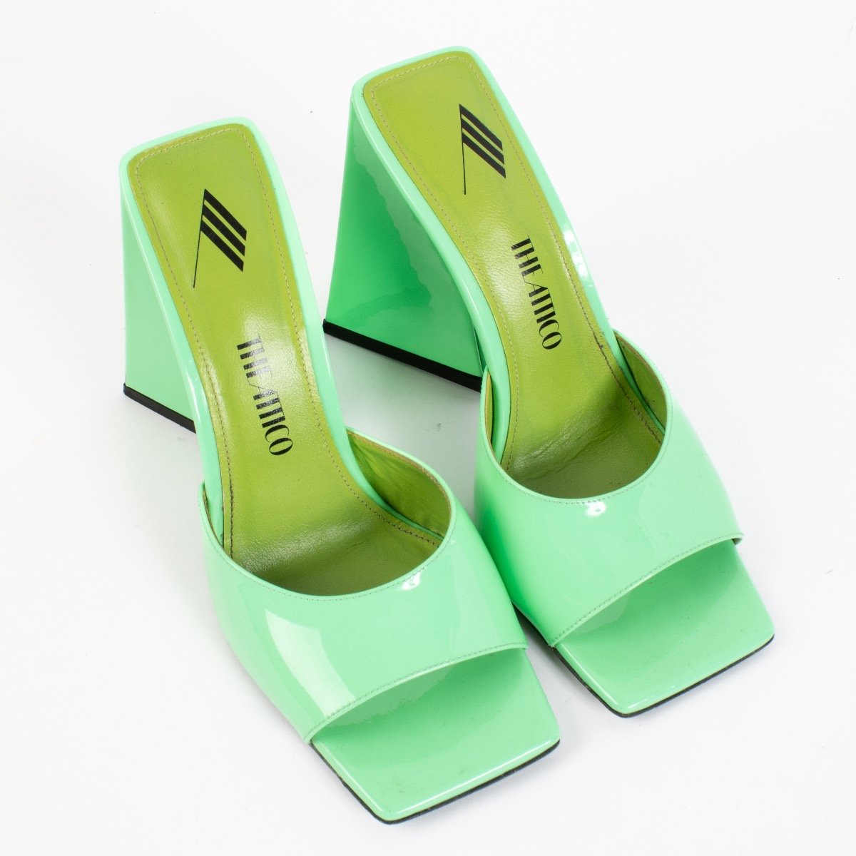 The Attico Green Patent Leather Devon Sandals - Size 38