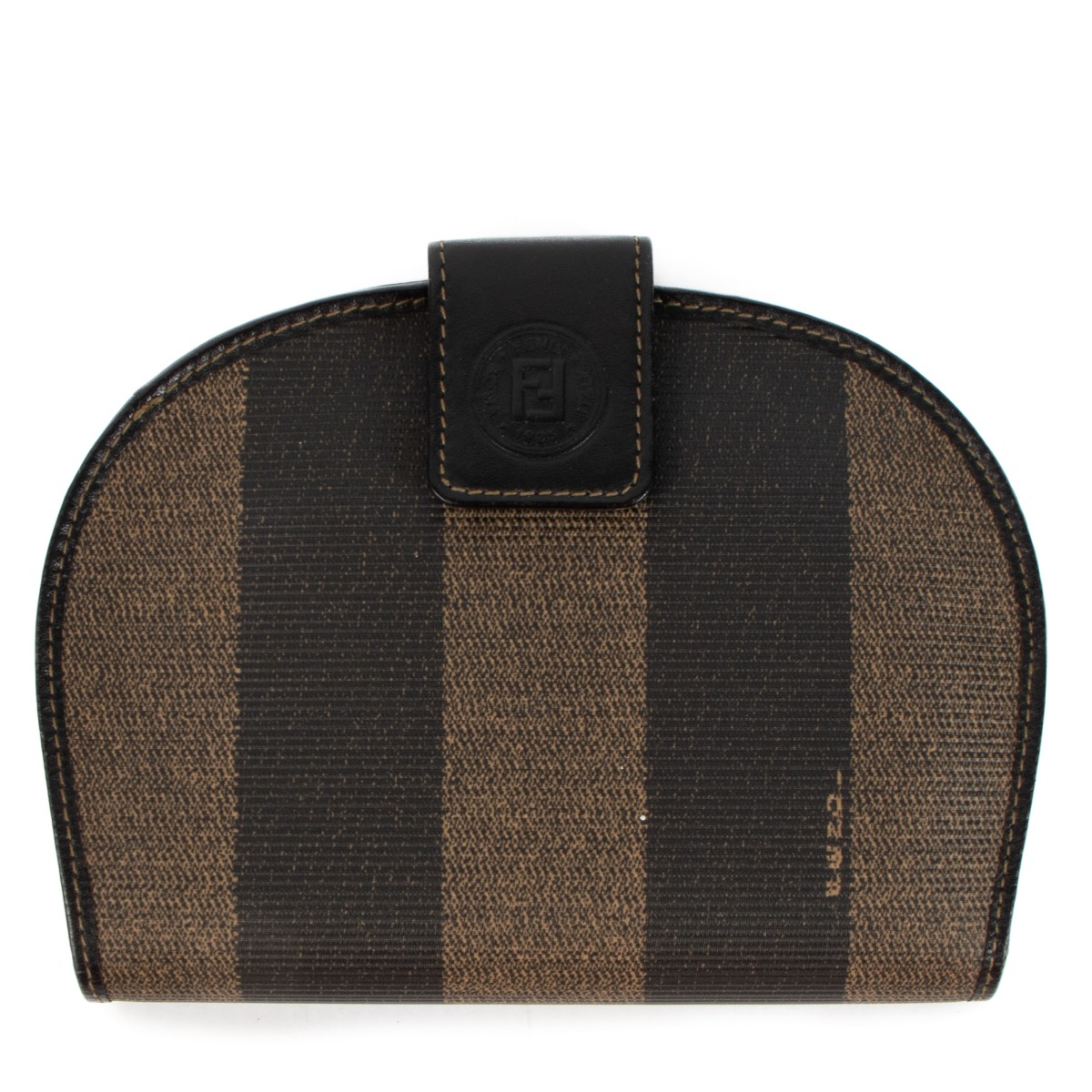Fendi Brown Pequin Stripe Vintage Wallet ○ Labellov ○ Buy and