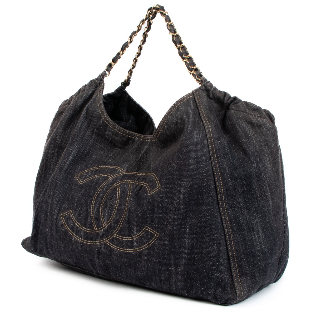 CHANEL Denim XL Coco Cabas Tote Dark Blue 521942