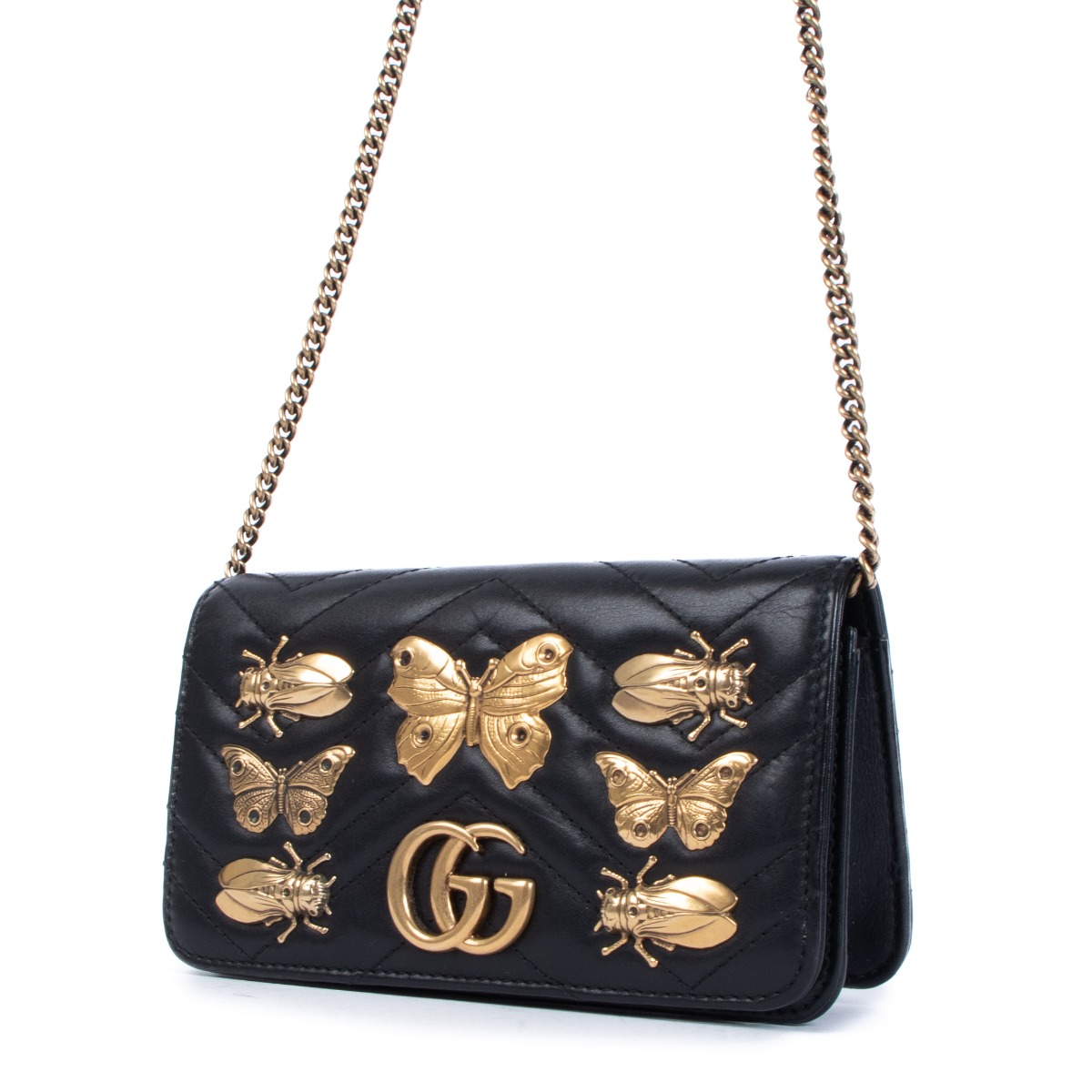Gucci GG Marmont Bug Mini Wallet On Chain Bag Labellov Buy and Sell Authentic Luxury