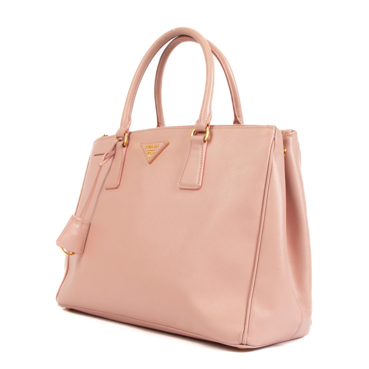 A Prada Two-Tone Pink Galleria Bag. Saffiano leather ext…