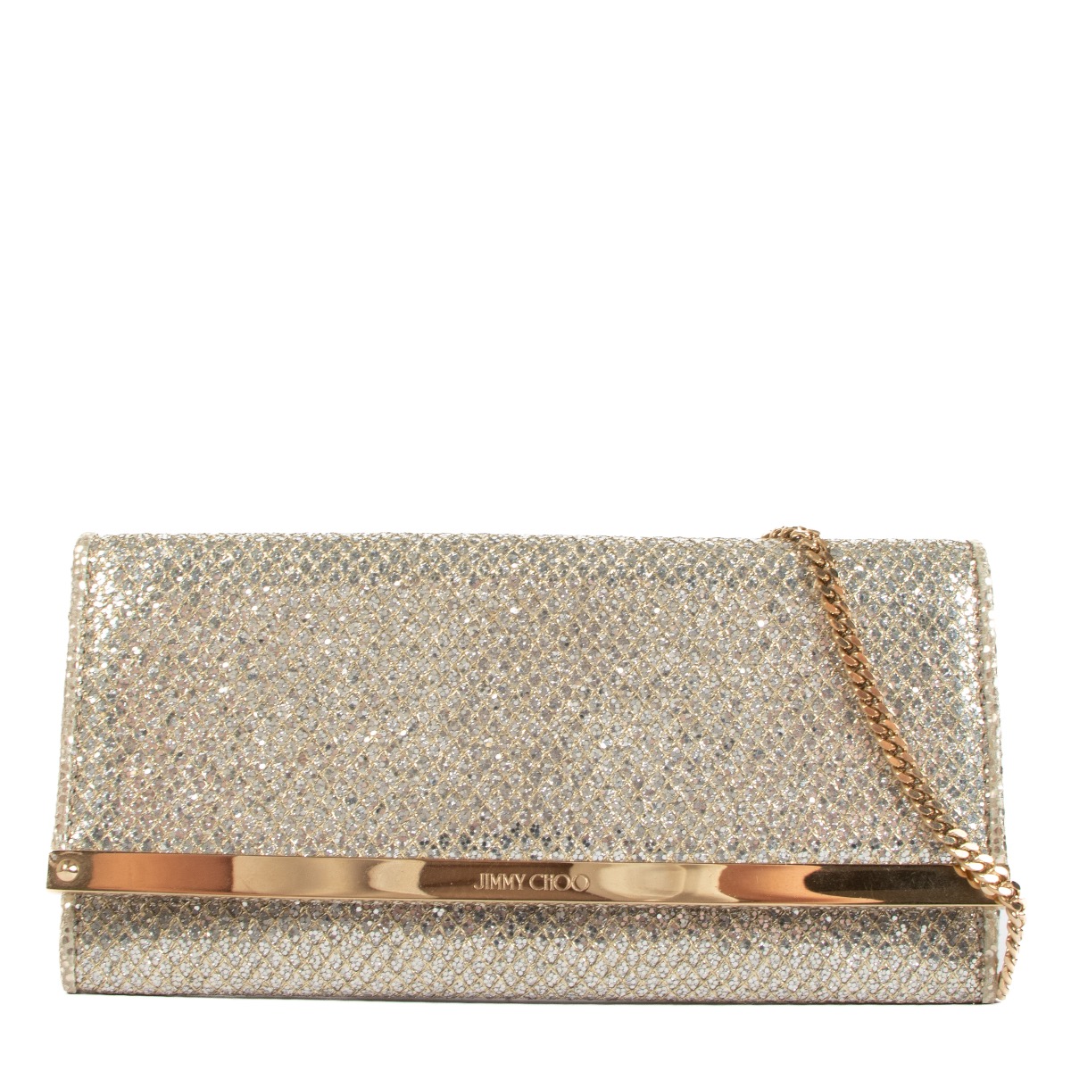 Gold discount glitter clutch