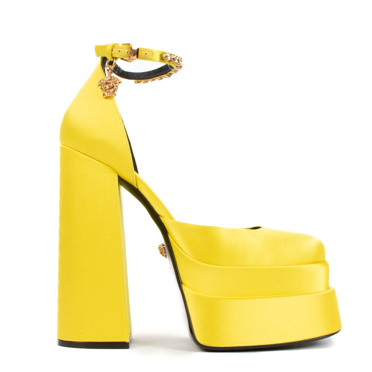 Versace Medusa Aevitas Yellow Platform Pumps size 39 Labellov