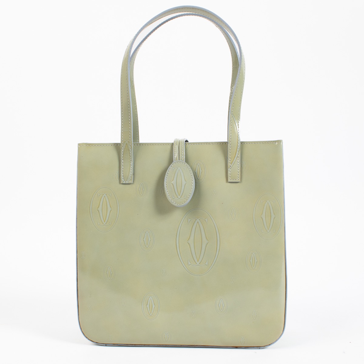 バッグ Cartier green leather hand bag Cartier Vintage Shoulder bag Handbag Green Leather Used