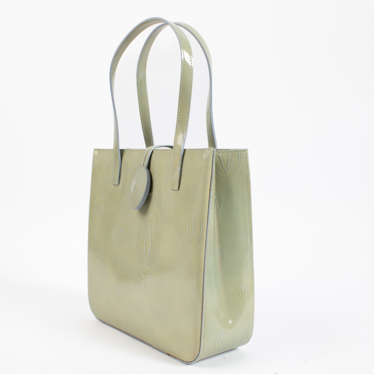 バッグ Cartier green leather hand bag CRL1002327 - Panthère de Cartier mini top handle - Dark