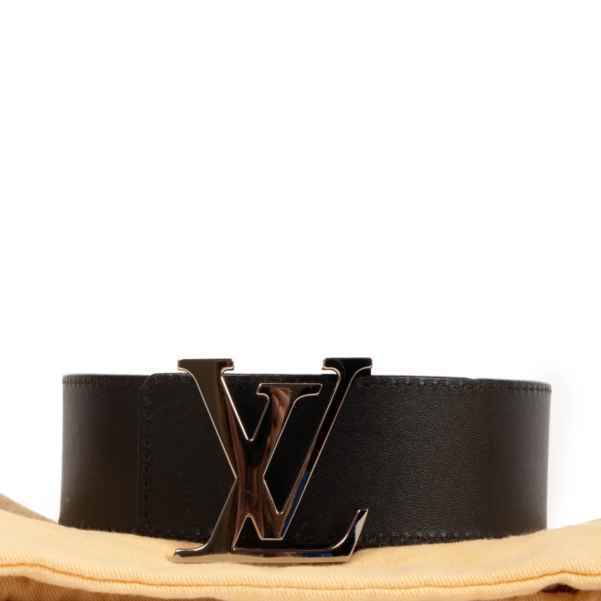 Lv circle leather belt Louis Vuitton Black size 100 cm in Leather - 29038772
