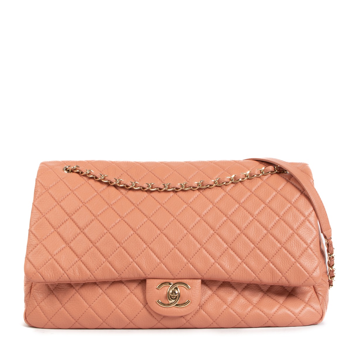 Chanel Pink Calfskin XXL Classic Flap Bag Labellov Buy and Sell Authentic  Luxury