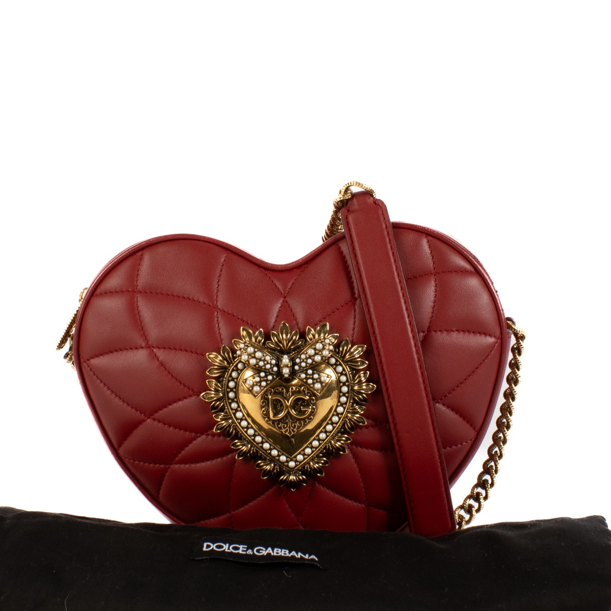 Dolce Gabbana Red Heart Crossbody Bag Labellov Buy and Sell Authentic Luxury