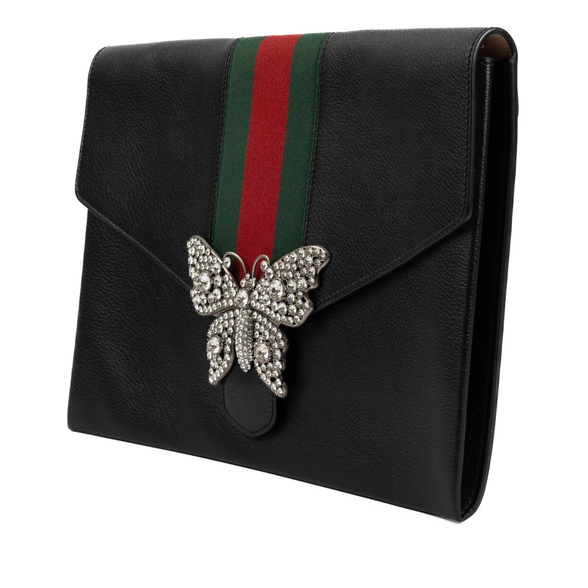 Gucci Black Crystal Butterfly Clutch ○ Labellov ○ Buy and