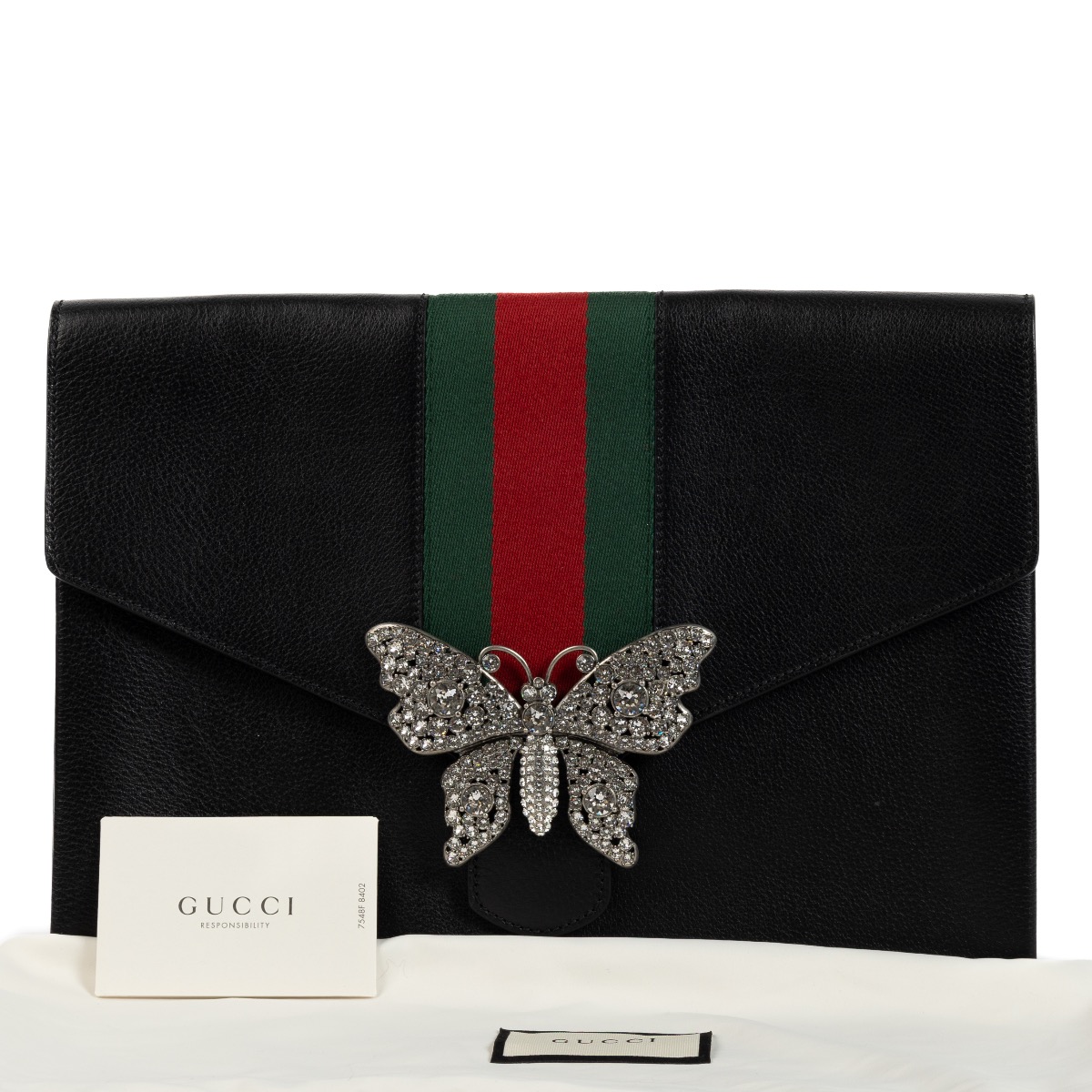 Gucci black bag with butterflies top