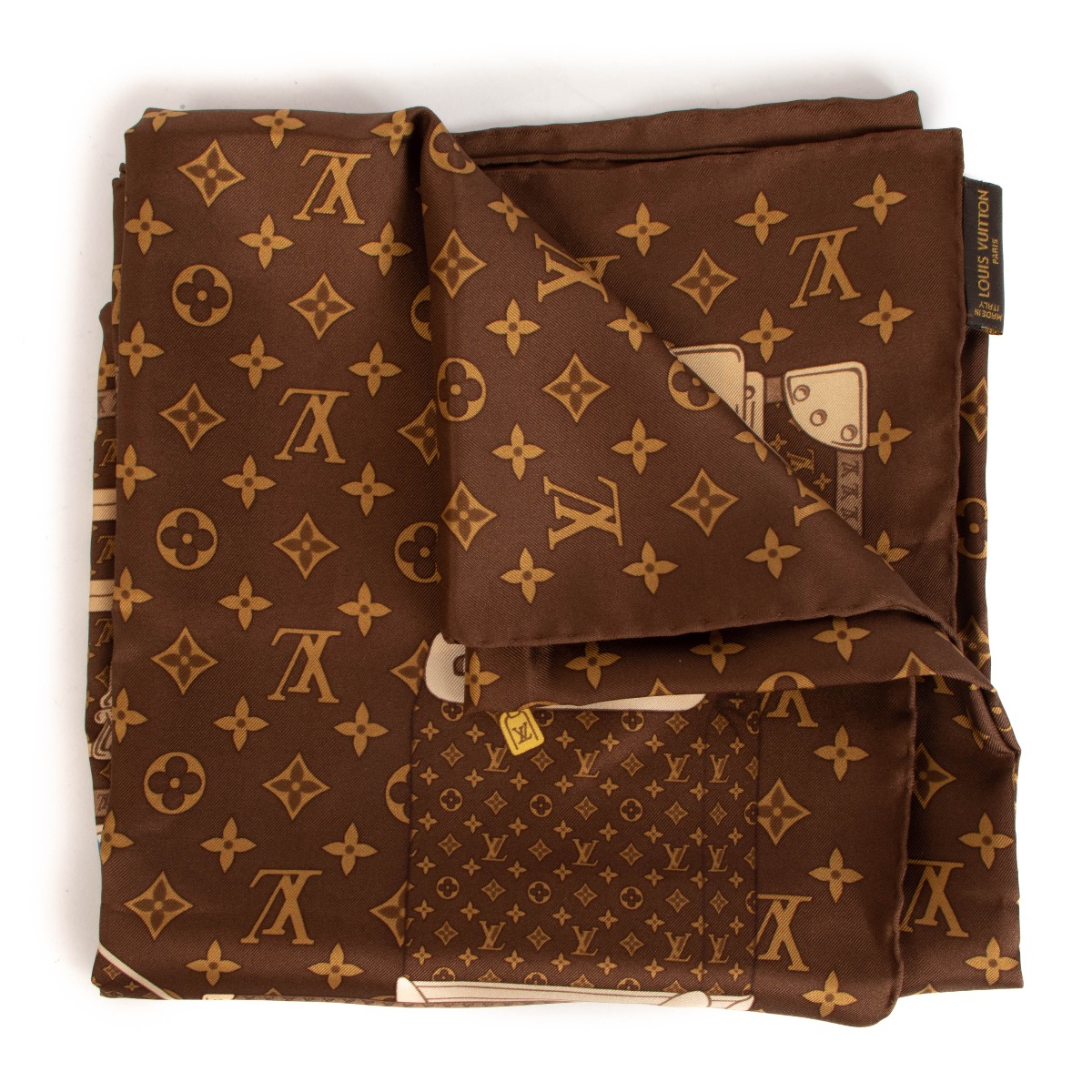 Louis Vuitton Brown Silk Twist Scarf ○ Labellov ○ Buy and Sell Authentic  Luxury