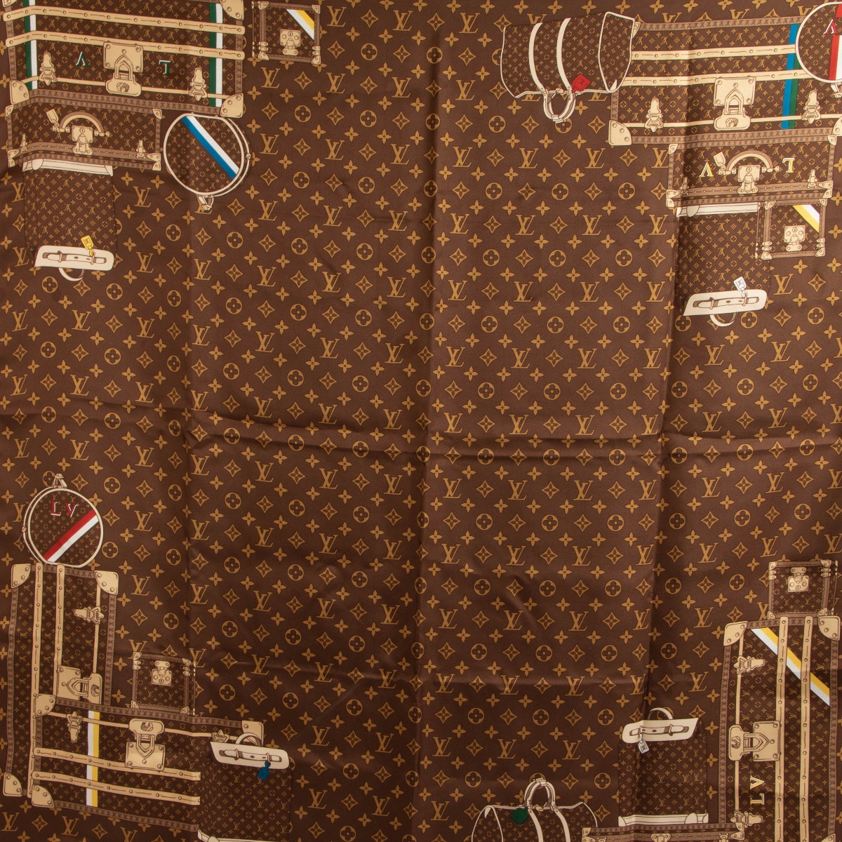Louis Vuitton Brown Monogram Silk & Wool Scarf ○ Labellov ○ Buy