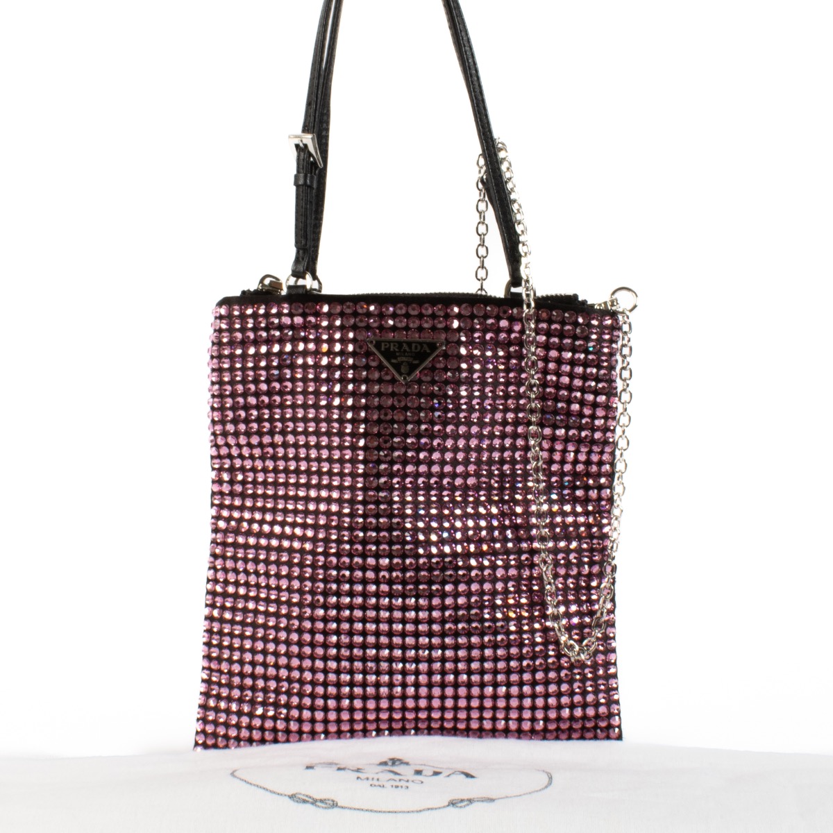 Prada Pink Crystal Mini Tote Bag ○ Labellov ○ Buy and Sell