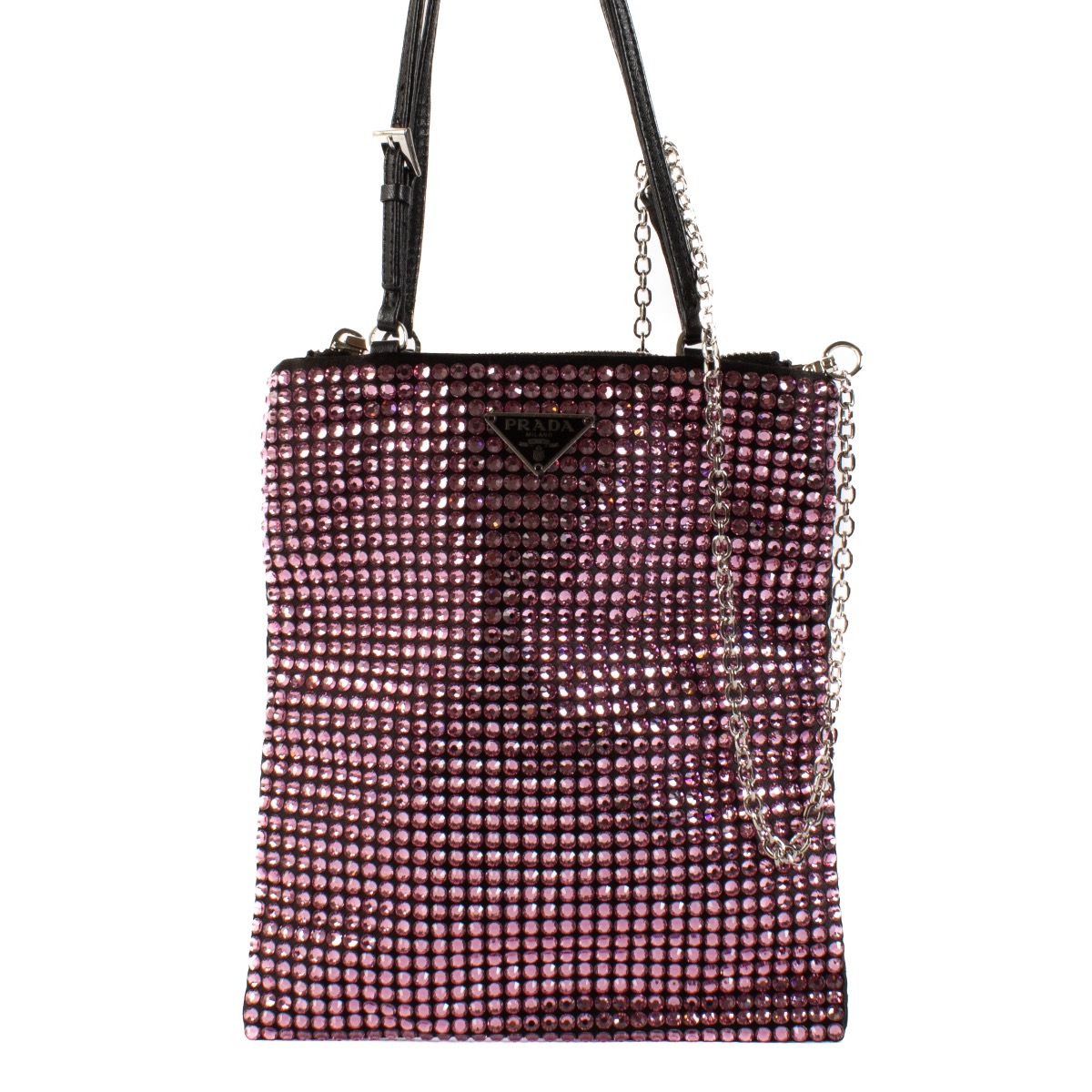 Prada Pink Crystal Mini Tote Bag ○ Labellov ○ Buy and Sell